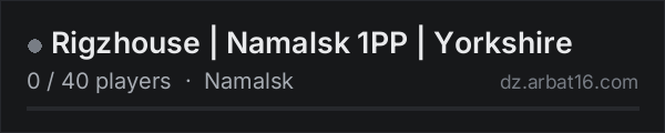 Rigzhouse | Namalsk 1PP | Yorkshire on the AR16 DayZ server list
