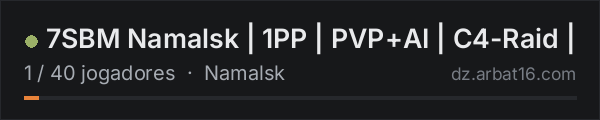 7SBM Namalsk | 1PP | PVP+AI | C4-Raid | na lista de servidores de DayZ da AR16