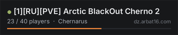 [1][RU][PVE] Arctic BlackOut Cherno 2 on the AR16 DayZ server list