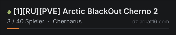 [1][RU][PVE] Arctic BlackOut Cherno 2 in der DayZ-Serverliste von AR16