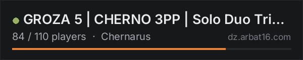 GROZA 5 | CHERNO 3PP |  Solo Duo Trio | RU | PVP on the AR16 DayZ server list