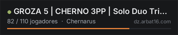 GROZA 5 | CHERNO 3PP |  Solo Duo Trio | RU | PVP na lista de servidores de DayZ da AR16