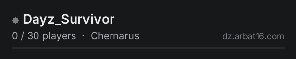 Dayz_Survivor on the AR16 DayZ server list