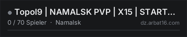 Topol9 | NAMALSK PVP | X15 | START300K | FRESHWIPE | TRADER | C in der DayZ-Serverliste von AR16