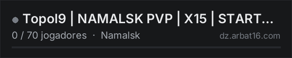 Topol9 | NAMALSK PVP | X15 | START300K | FRESHWIPE | TRADER | C na lista de servidores de DayZ da AR16