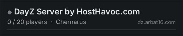 DayZ Server by HostHavoc.com on the AR16 DayZ server list