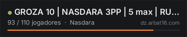 GROZA 10 | NASDARA 3PP | 5 max | RU | PVP na lista de servidores de DayZ da AR16