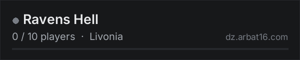 Ravens Hell on the AR16 DayZ server list