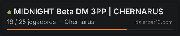 MIDNIGHT Beta DM 3PP | CHERNARUS na lista de servidores de DayZ da AR16