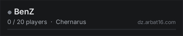 BenZ on the AR16 DayZ server list