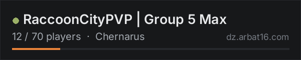 RaccoonCityPVP | Group 5 Max on the AR16 DayZ server list