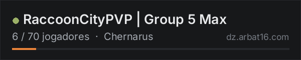 RaccoonCityPVP | Group 5 Max na lista de servidores de DayZ da AR16