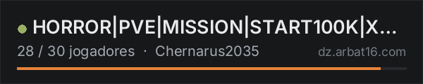 HORROR|PVE|MISSION|START100K|X5 Loot|[RU] na lista de servidores de DayZ da AR16