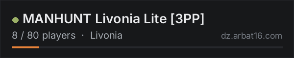 MANHUNT Livonia Lite [3PP] on the AR16 DayZ server list