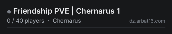 Friendship PVE | Chernarus 1 on the AR16 DayZ server list