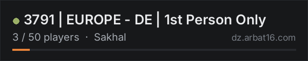 3791 | EUROPE - DE | 1st Person Only on the AR16 DayZ server list