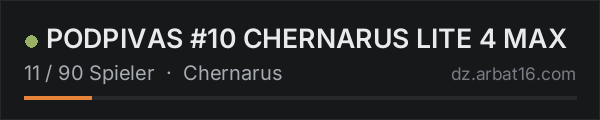 PODPIVAS #10 CHERNARUS LITE 4 MAX in der DayZ-Serverliste von AR16