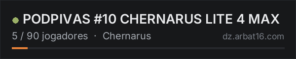 PODPIVAS #10 CHERNARUS LITE 4 MAX na lista de servidores de DayZ da AR16
