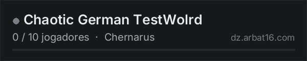 Chaotic German TestWolrd na lista de servidores de DayZ da AR16