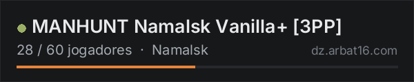 MANHUNT Namalsk Vanilla+ [3PP] na lista de servidores de DayZ da AR16