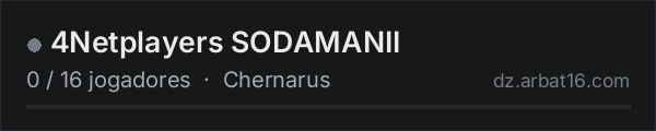 4Netplayers SODAMANII na lista de servidores de DayZ da AR16