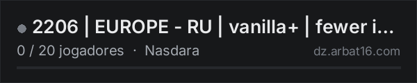 2206 | EUROPE - RU | vanilla+ | fewer infected | NPC | map na lista de servidores de DayZ da AR16