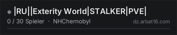 |RU||Exterity World|STALKER|PVE| in der DayZ-Serverliste von AR16