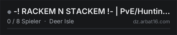 -! RACKEM N STACKEM !- | PvE/Hunting/Racing/Traders/AI in der DayZ-Serverliste von AR16
