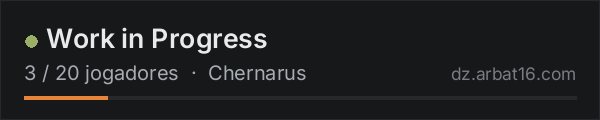 Work in Progress na lista de servidores de DayZ da AR16