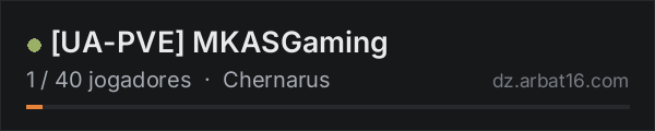 UA-PVE MKASGaming na lista de servidores de DayZ da AR16