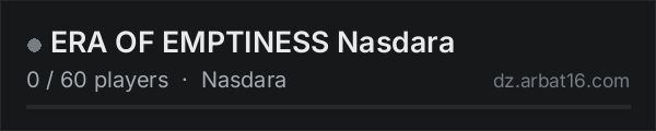 ERA OF EMPTINESS Nasdara on the AR16 DayZ server list