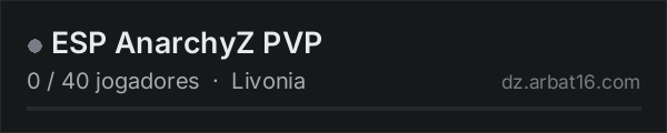 ESP   AnarchyZ   PVP na lista de servidores de DayZ da AR16