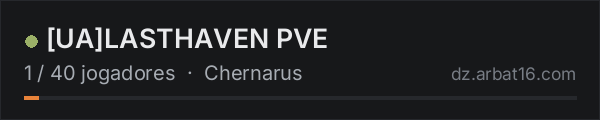 [UA]LASTHAVEN PVE na lista de servidores de DayZ da AR16