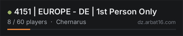 4151 | EUROPE - DE | 1st Person Only on the AR16 DayZ server list
