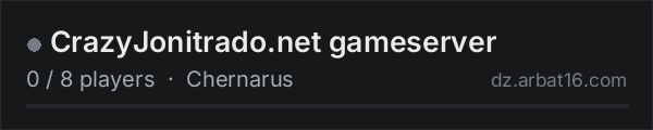 CrazyJonitrado.net gameserver on the AR16 DayZ server list