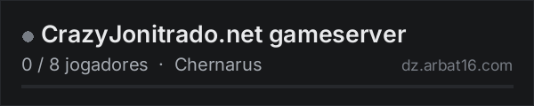 CrazyJonitrado.net gameserver na lista de servidores de DayZ da AR16