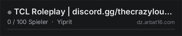 TCL Roleplay | discord.gg/thecrazylounge in der DayZ-Serverliste von AR16