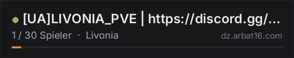 UALIVONIA_PVE | https://discord.gg/yw5SFRNB2y in der DayZ-Serverliste von AR16