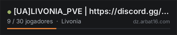 [UA]LIVONIA_PVE | https://discord.gg/yw5SFRNB2y na lista de servidores de DayZ da AR16