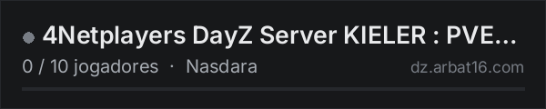 4Netplayers DayZ Server KIELER : PVE only na lista de servidores de DayZ da AR16