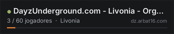 DayzUnderground.com - Livonia - OrganicRP Enhanced Vanilla na lista de servidores de DayZ da AR16