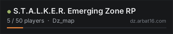 S.T.A.L.K.E.R. Emerging Zone RP on the AR16 DayZ server list