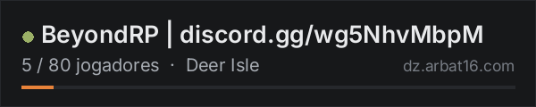 BeyondRP | discord.gg/wg5NhvMbpM na lista de servidores de DayZ da AR16