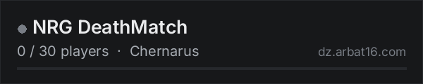 NRG DeathMatch on the AR16 DayZ server list