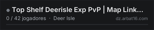 Top Shelf Deerisle Exp PvP | Map Link Hive | Weekend Raids | 6 na lista de servidores de DayZ da AR16