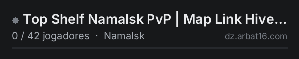 Top Shelf Namalsk PvP | Map Link Hive | Weekend Raids | 6 Perso na lista de servidores de DayZ da AR16