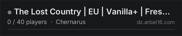 The Lost Country | EU | Vanilla+ | Fresh Wipe on the AR16 DayZ server list