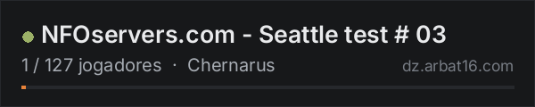 NFOservers.com - Seattle test # 03 na lista de servidores de DayZ da AR16
