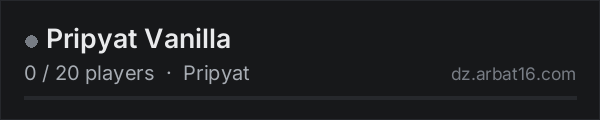 Pripyat Vanilla on the AR16 DayZ server list