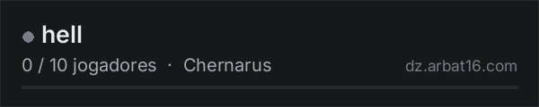 hell na lista de servidores de DayZ da AR16
